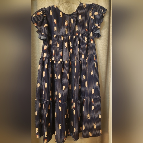 100. Dark blue with pink dress - Picture 3 of 4